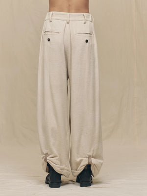 Wide Leg Trousers with Pull Tabs