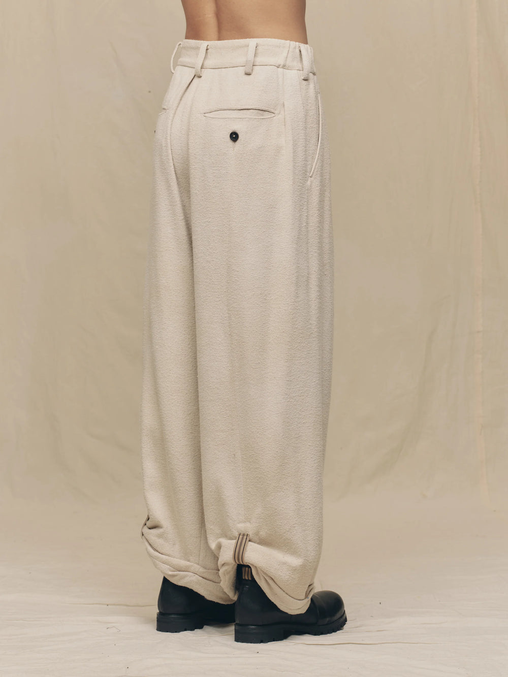 Wide Leg Trousers with Pull Tabs