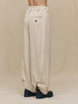 Wide Leg Trousers with Pull Tabs
