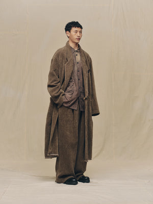 Chenille Cloth Double Breasted Long Coat