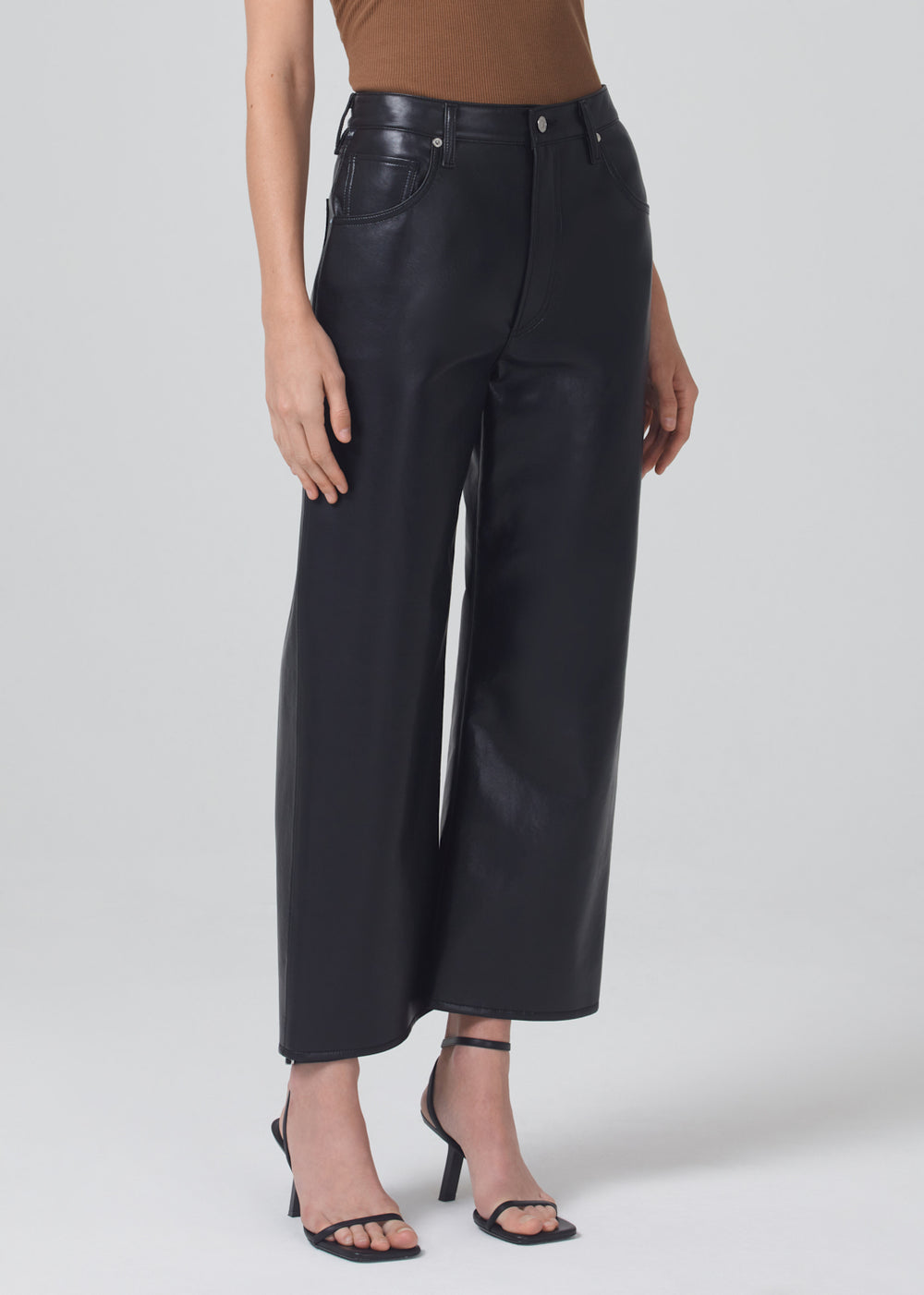 Recycled Leather Gaucho in Black Beauty