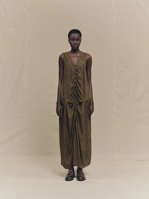 Sleeveless Gathered Dress