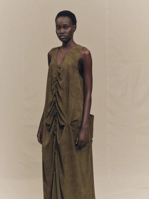 Sleeveless Gathered Dress