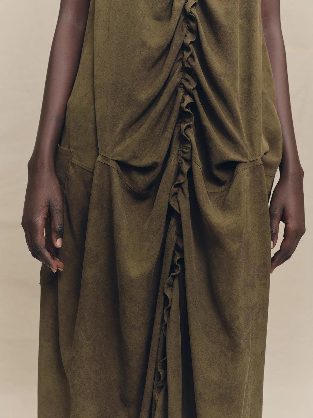 Sleeveless Gathered Dress