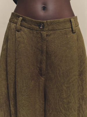 Jacquard Wide Leg Trouser