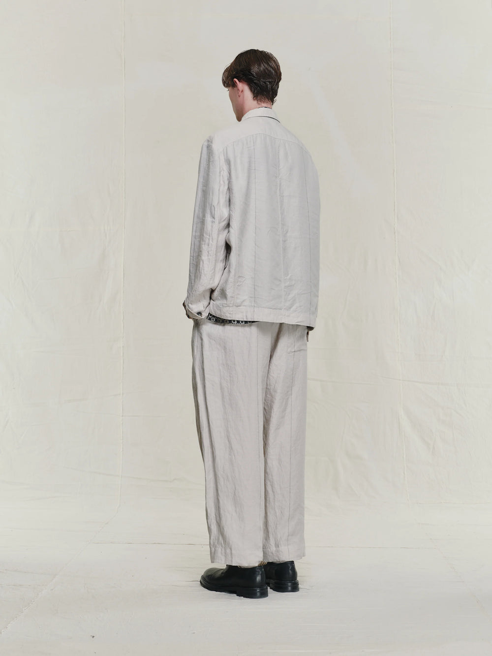 Striped Twill Linen Twill Worker Blazer