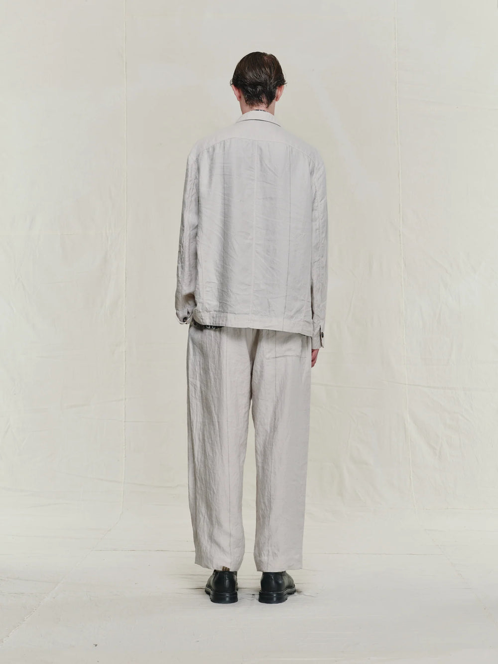 Striped Twill Linen Twill Worker Blazer