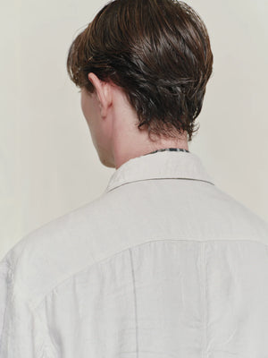 Striped Twill Linen Twill Worker Blazer