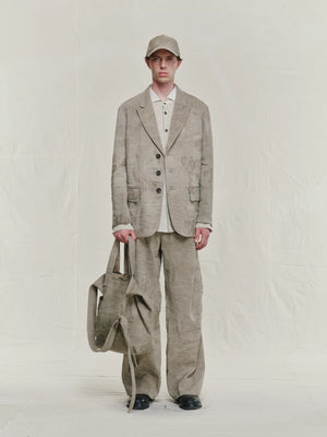 Double-Dyed Jacquard Three Button Blazer