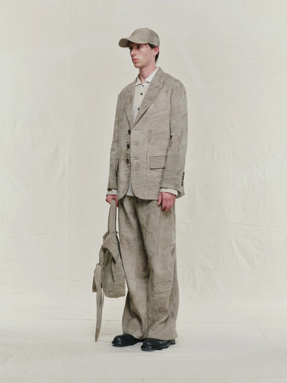 Double-Dyed Jacquard Three Button Blazer