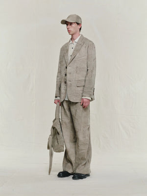 Double-Dyed Jacquard Three Button Blazer