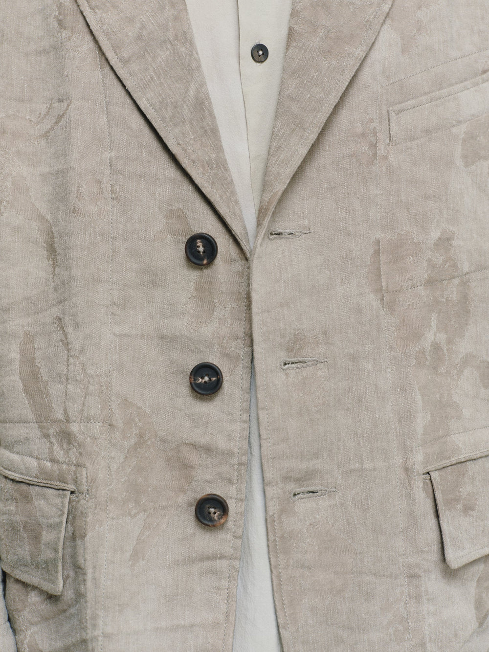 Double-Dyed Jacquard Three Button Blazer