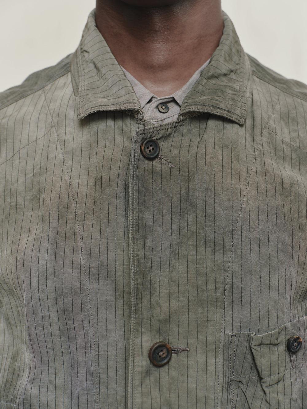 Striped Patchwork Workers Blazer