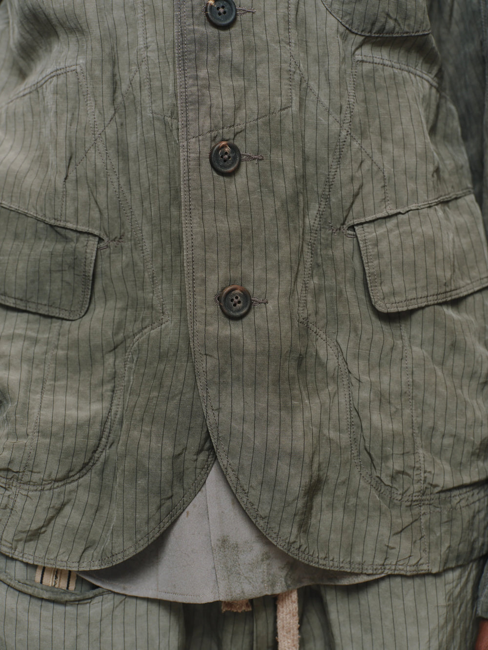 Striped Patchwork Workers Blazer