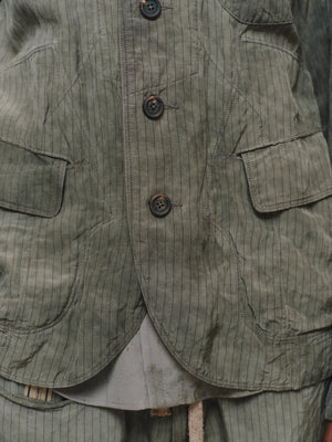 Striped Patchwork Workers Blazer