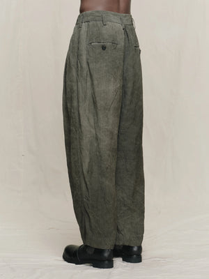 Drop Crotched Pleated Trousers