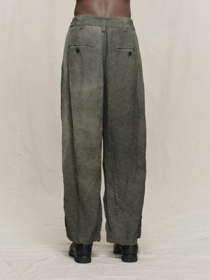 Drop Crotched Pleated Trousers