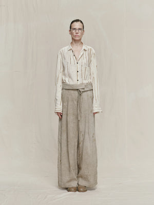 Gold Leaf High Waist Belted Trousers