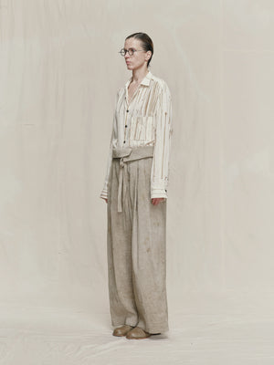 Gold Leaf High Waist Belted Trousers