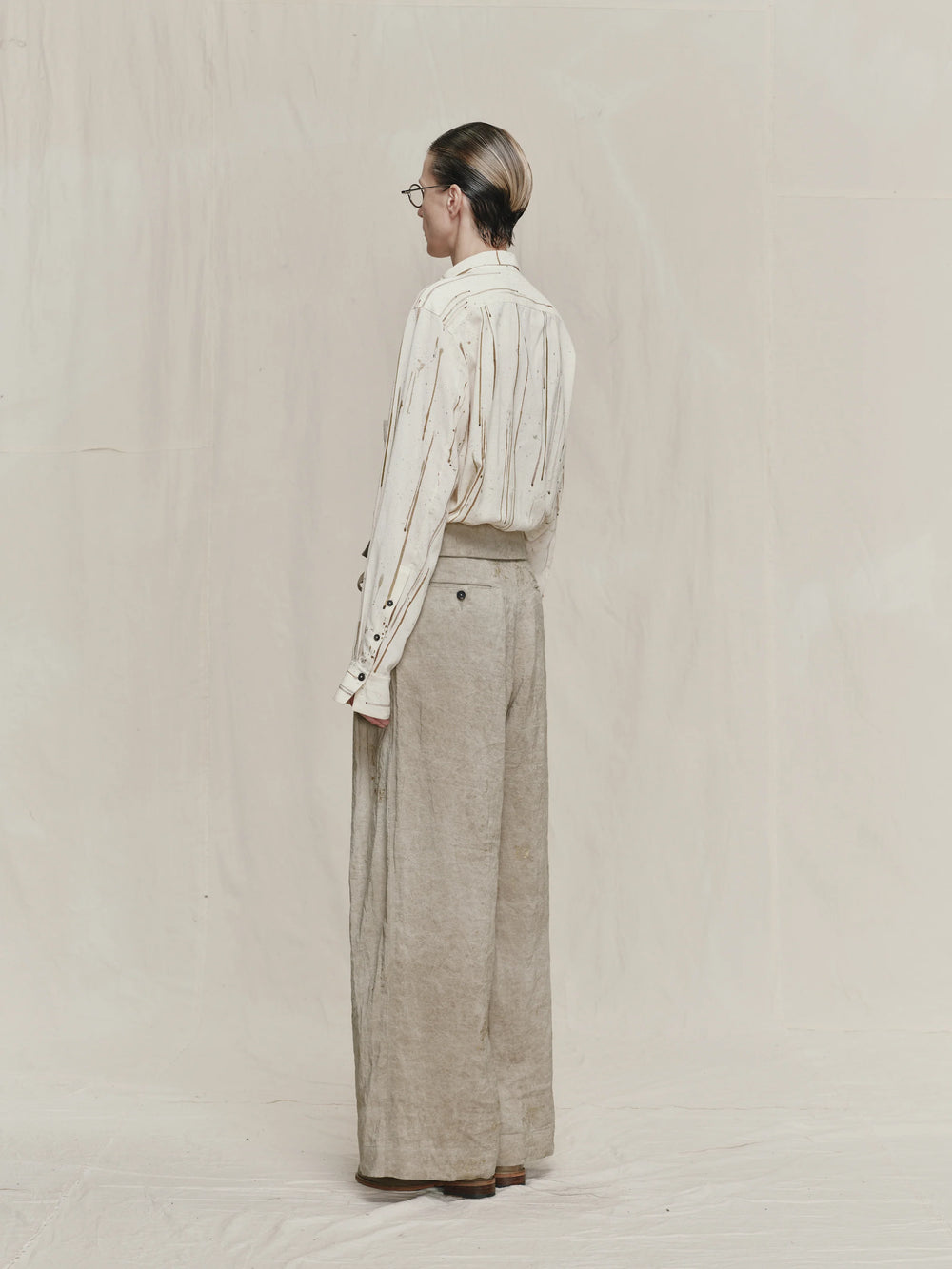 Gold Leaf High Waist Belted Trousers