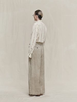 Gold Leaf High Waist Belted Trousers
