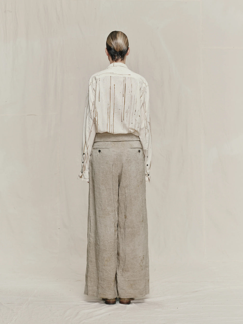 Gold Leaf High Waist Belted Trousers