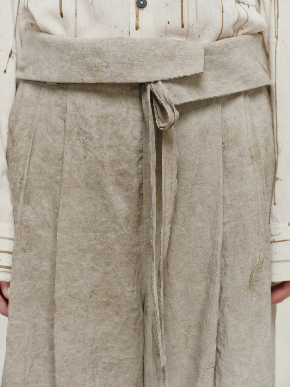 Gold Leaf High Waist Belted Trousers