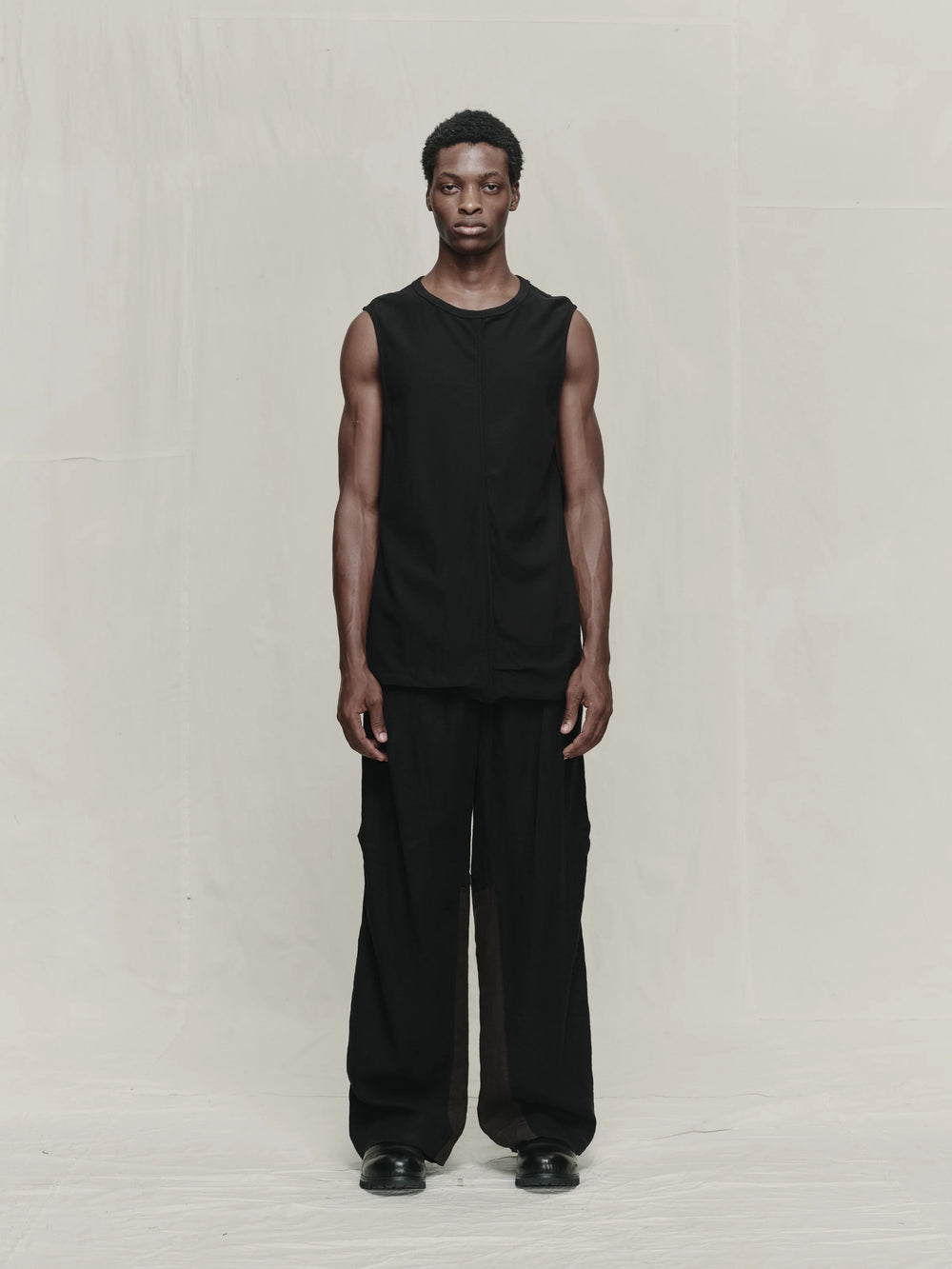 Centre Seamed Tank Top Black
