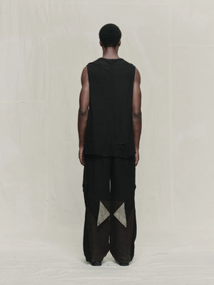 Centre Seamed Tank Top Black