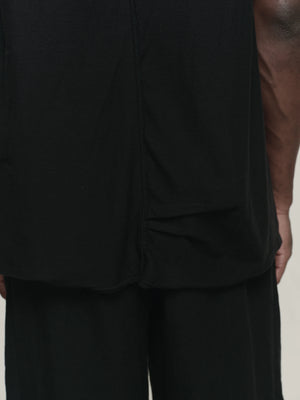 Centre Seamed Tank Top Black