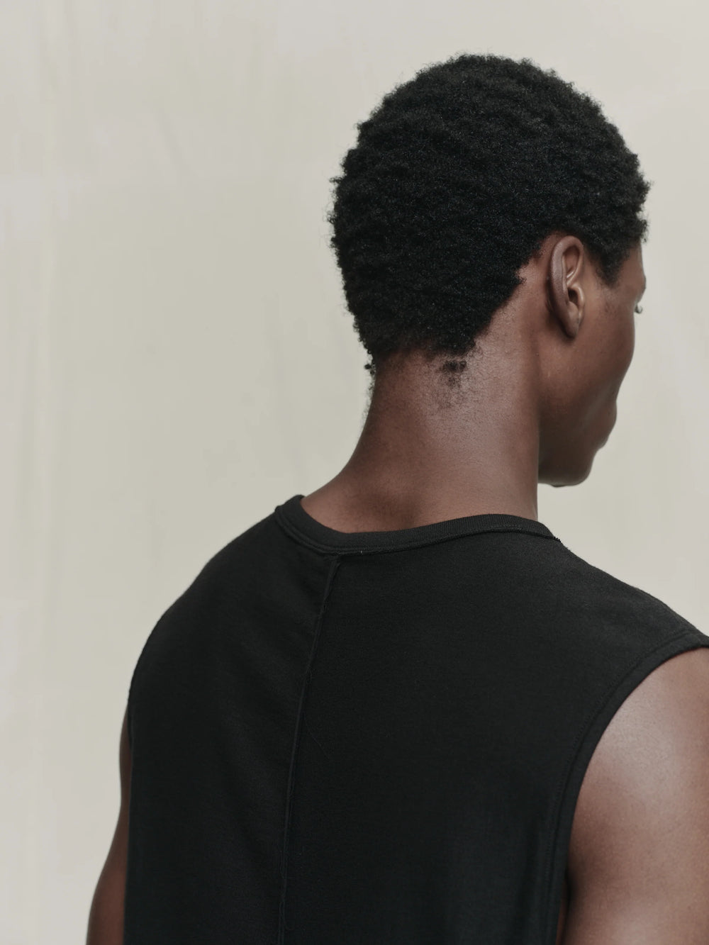 Centre Seamed Tank Top Black