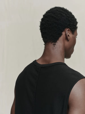 Centre Seamed Tank Top Black