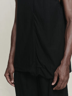 Centre Seamed Tank Top Black