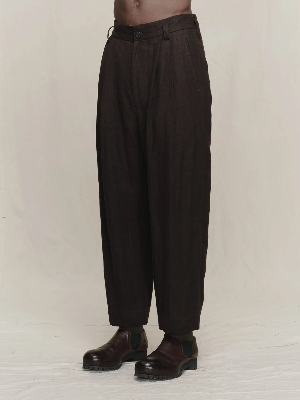 Drop Crotched Tapered Trousers