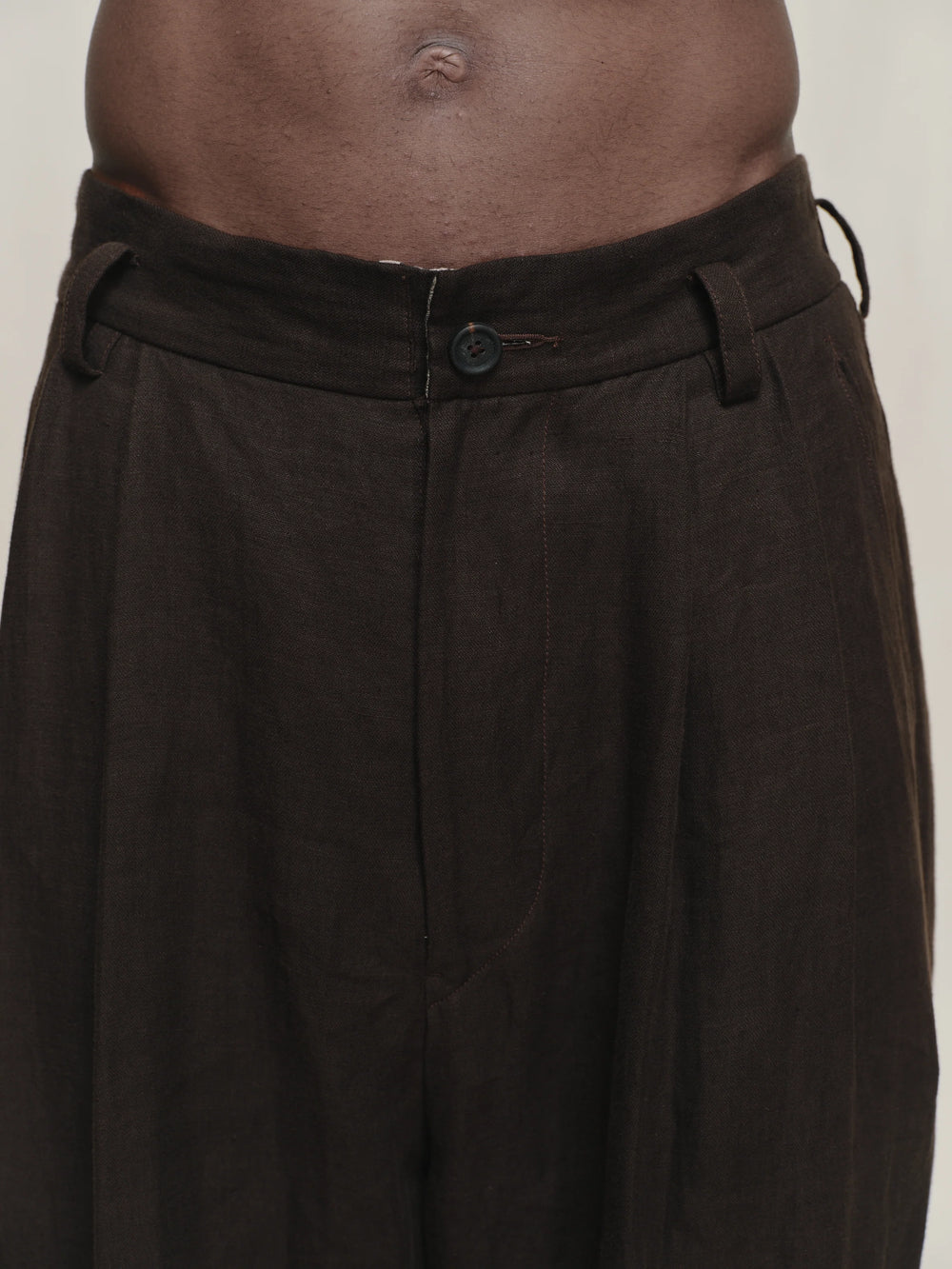 Drop Crotched Tapered Trousers