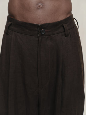 Drop Crotched Tapered Trousers