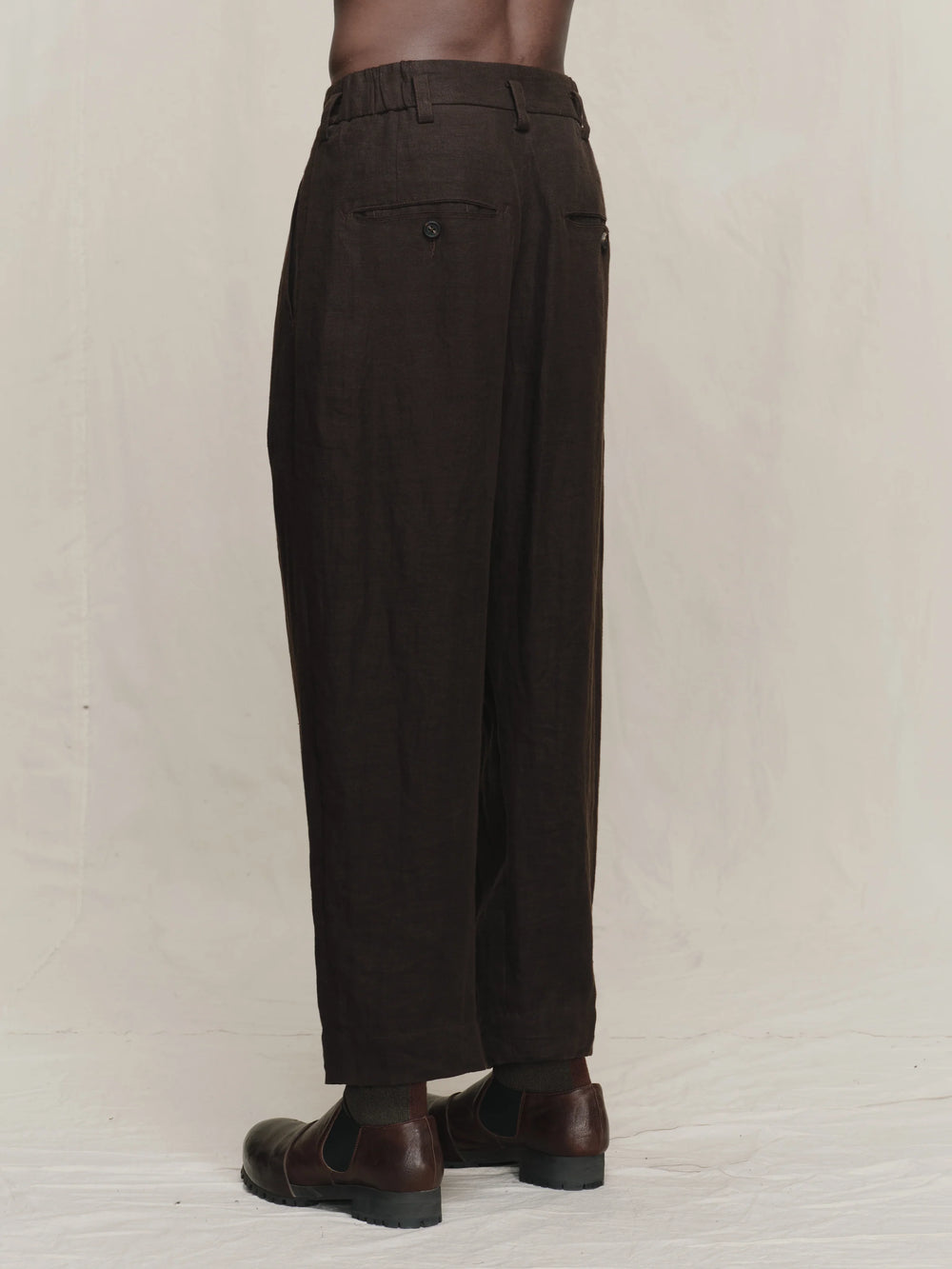 Drop Crotched Tapered Trousers