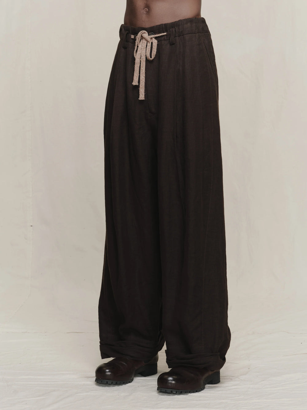 Rolled Up Wide Leg Trousers