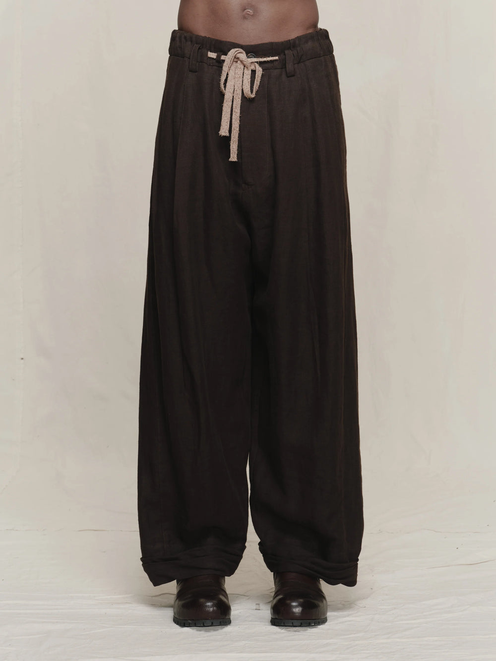 Rolled Up Wide Leg Trousers