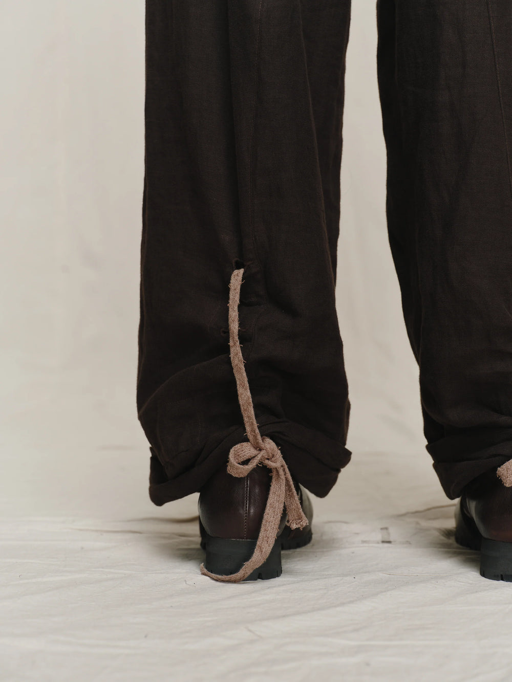 Rolled Up Wide Leg Trousers
