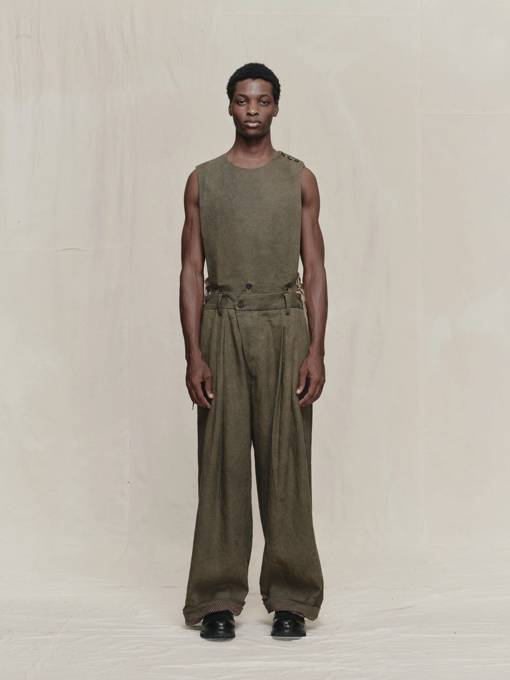 Rolled Up Wide Leg Trousers