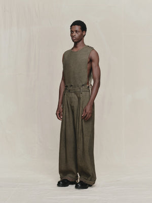 Rolled Up Wide Leg Trousers