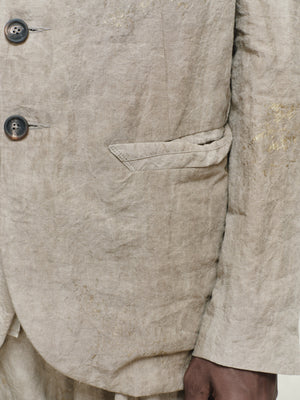 Gold Leaf Notch Collar Three Button Blazer