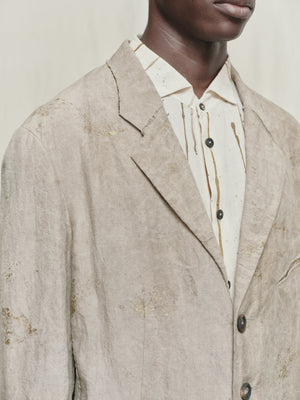 Gold Leaf Notch Collar Three Button Blazer