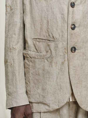 Gold Leaf Notch Collar Three Button Blazer