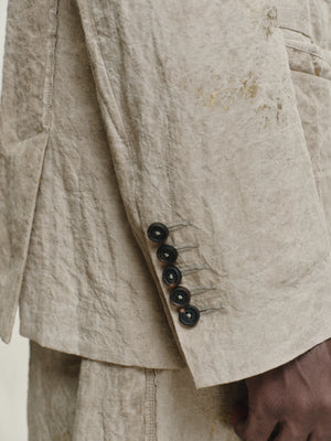 Gold Leaf Notch Collar Three Button Blazer