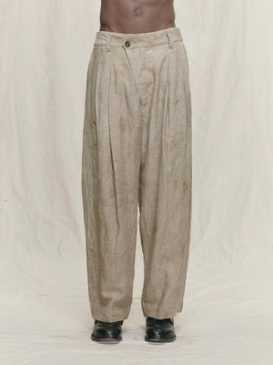 Gold Leaf Drop Crotched Pleated Trousers