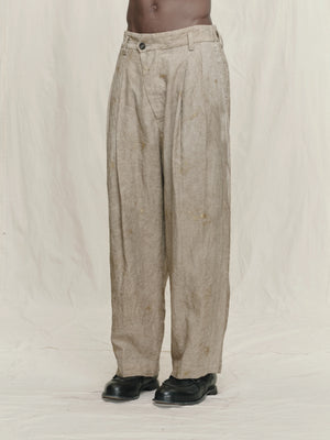 Gold Leaf Drop Crotched Pleated Trousers