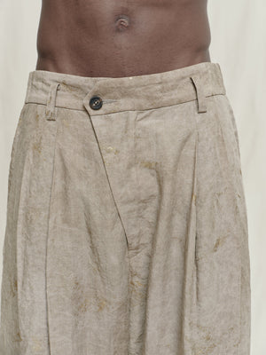 Gold Leaf Drop Crotched Pleated Trousers