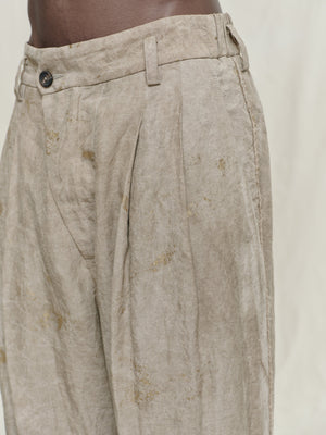 Gold Leaf Drop Crotched Pleated Trousers